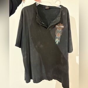 Harley-Davidson Black Henley Tee